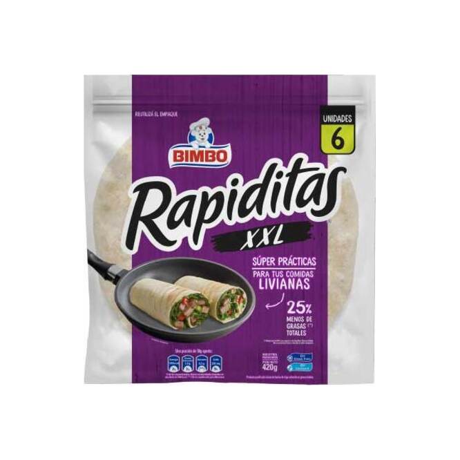 Rapiditas XXL en paquete Bimbo 6 unidades