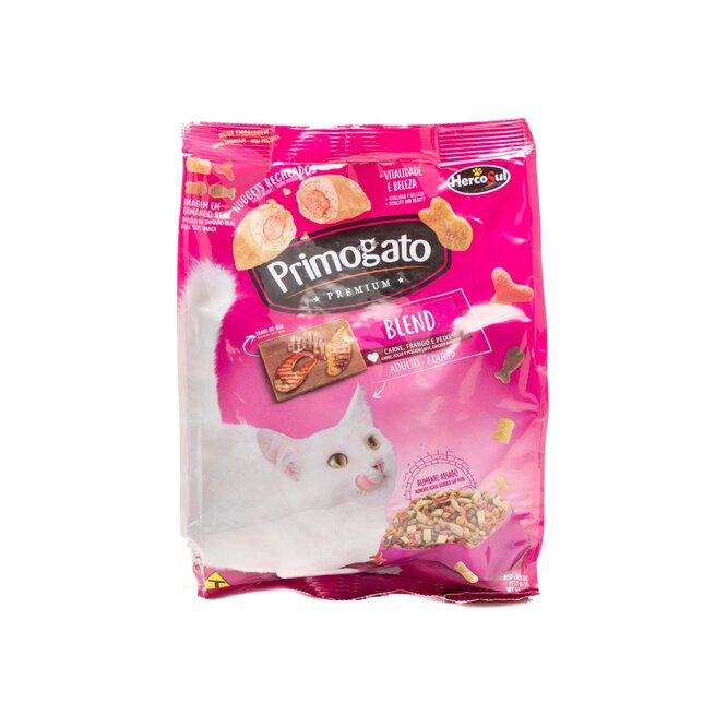 Alimento para gato adulto blend sabor carne pollo y pescado 500 gramos