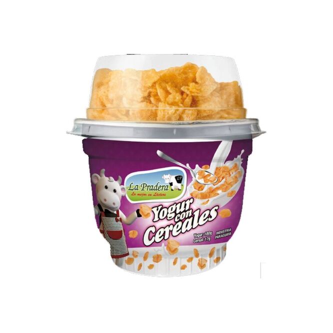 Yogurt con cereales pote La Pradera 180 gramos