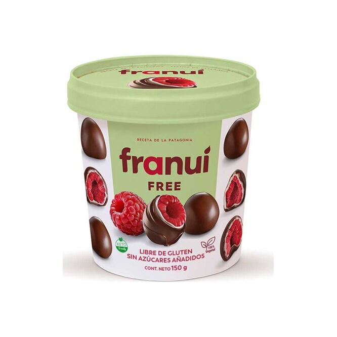 Frambuesa con chocolate free Franui 150 gramos