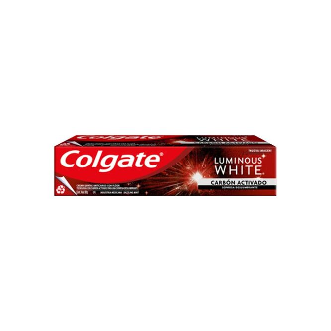 Crema dental luminosa blanca carbono activado Colgate 90 gramos
