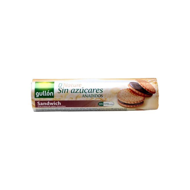 Galletita sin azúcar rellena de chocolate 18 Gullon 250 gramos
