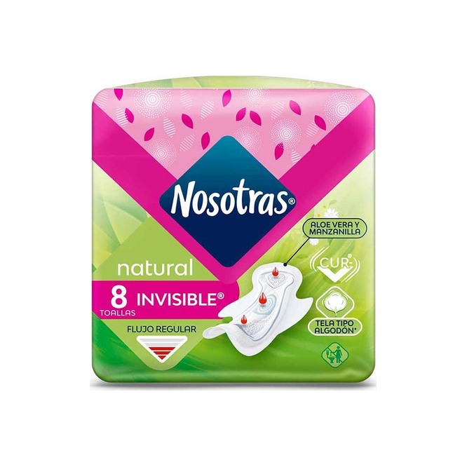 Toallas femeninas natural invisible Nosotras 8 unidades