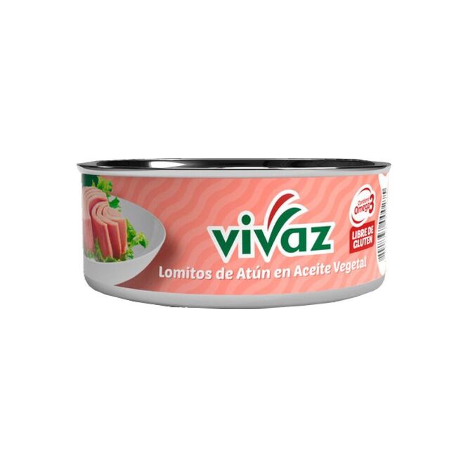 Lomitos de atún en aceite vegetal en lata Vivaz 170 gramos