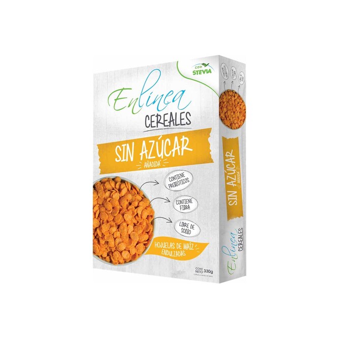Cereal en Hojuelas de Maíz sin azúcar en caja En Línea 330 gramos