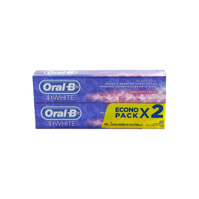 Pasta dental 3d white pack x2 Oral B