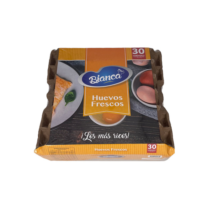 Huevos frescos tamaño grande bandeja Bianca 30 unidades