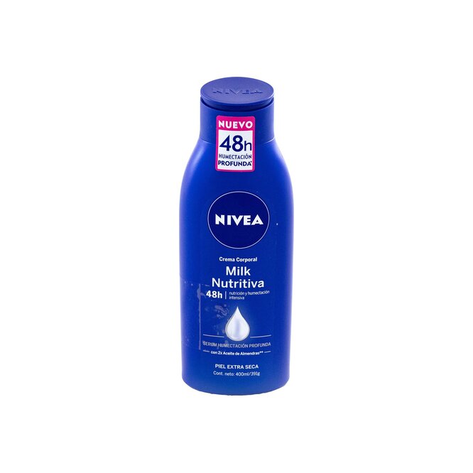 Crema leche corporal nutritiva en frasco Nivea 400 ml