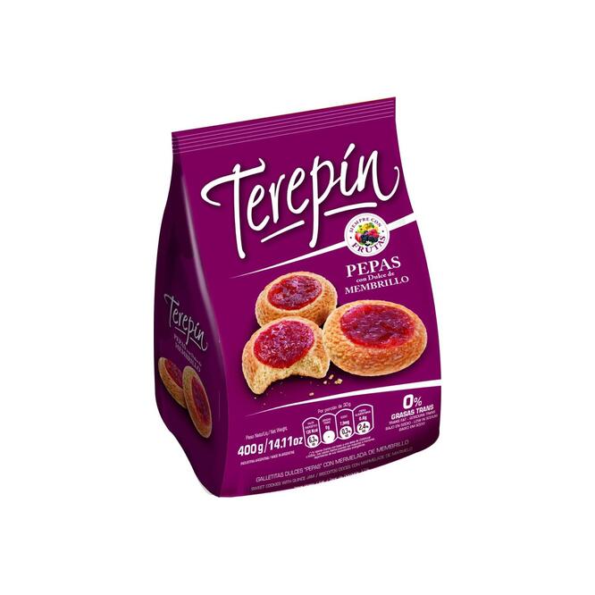 Pepas con dulce de membrillo en paquete Terepin 200 gramos