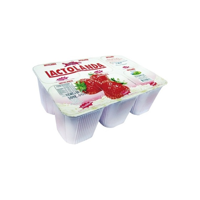 Yogurt sabor frutilla pack Lactolanda 6 unidades
