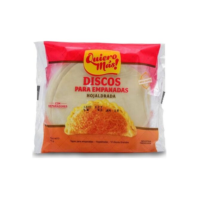Disco para empanada hojaldrada grande Quiero Más 12 unidades