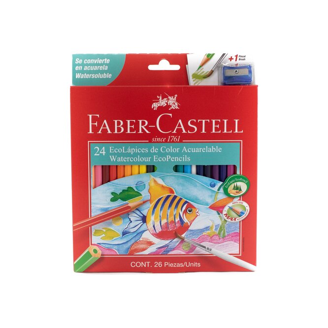 LAPIZ COLOR FABER ACUAR C/SACAPUNTA 24UN