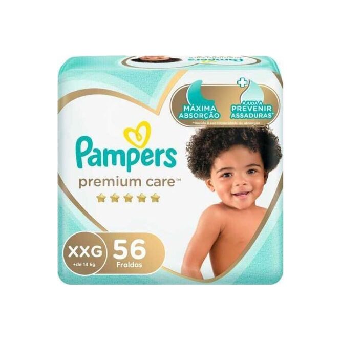 Pañales Premium Care XXG Pampers 56 Unidades