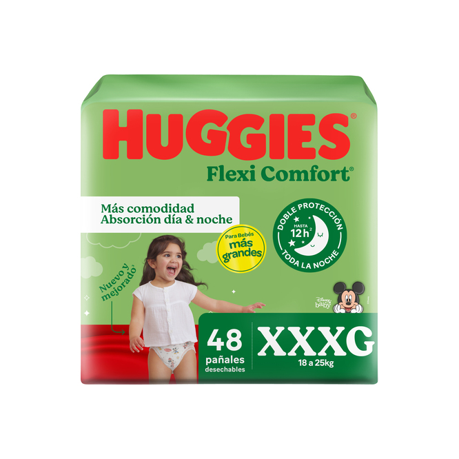 Pañal desechable flexi comfort tamaño XXXG Huggies 6 unidades