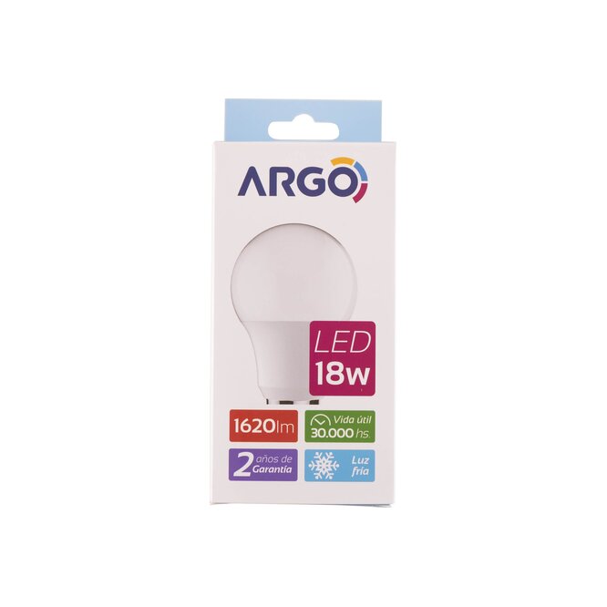 Lampara Led 18W Luz Fría 6500K E27 ARGO