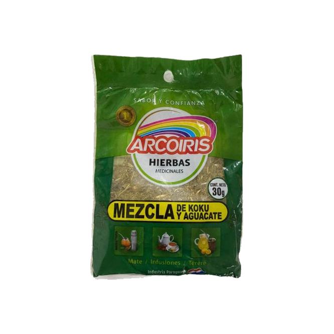 Mezcla de hierbas koku y aguacate paquete Arcoíris 30 gramos
