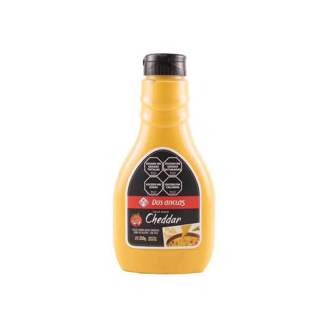 Salsa de queso cheddar en frasco Dos Anclas 350 gramos