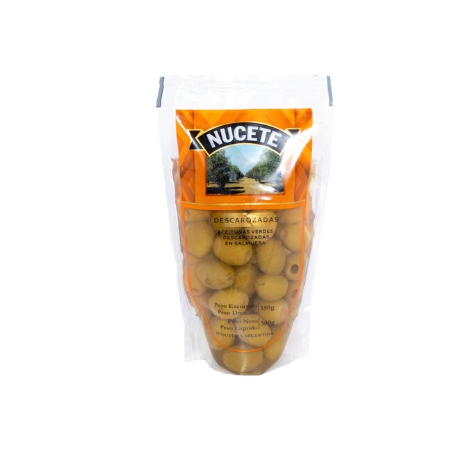 Aceituna verde Descarozada en doy pack Nucete 150 gramos