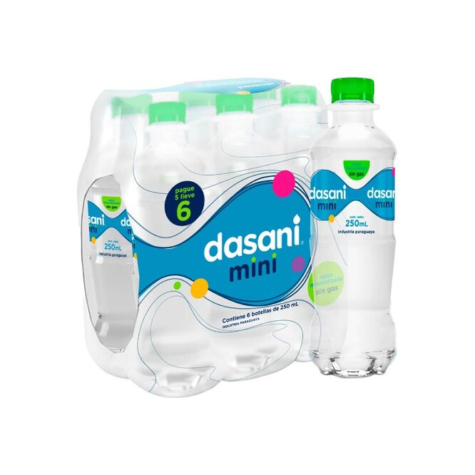 Agua Mineral Mini Sin Gas pack de 6 unidades en botella Dasani 250 ml