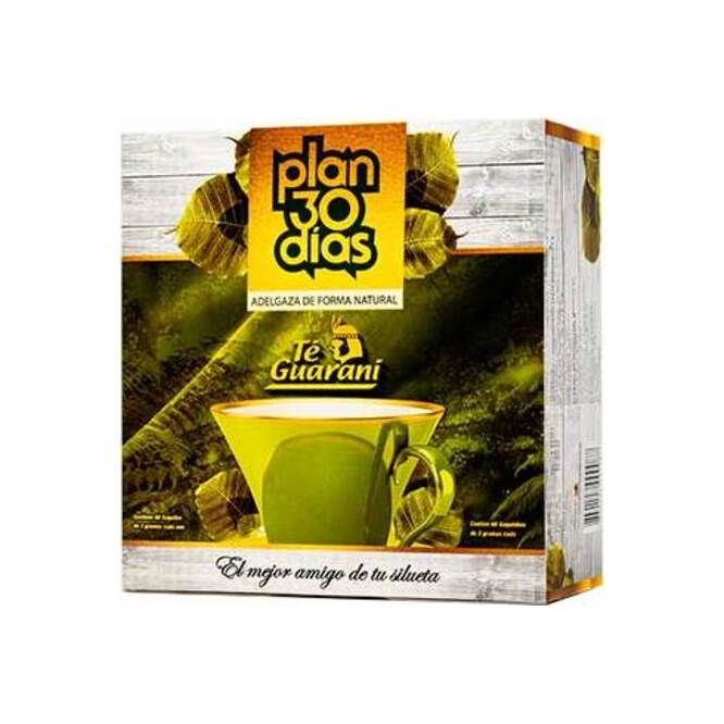 Té adelgazante plan 30 días en paquete Té Guaraní 60 unidades