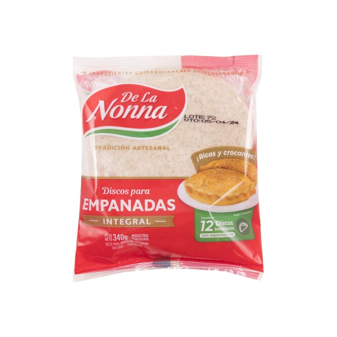 Disco para empanada integral para hornear de La Nonna 12 unidades