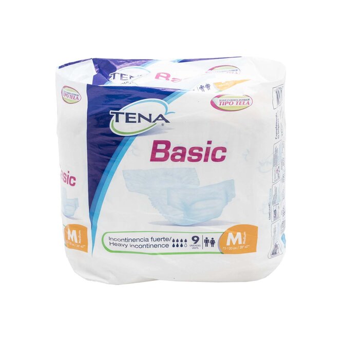 PAÑAL P/ADULTO TENA BASIC MED 9UN PAQ