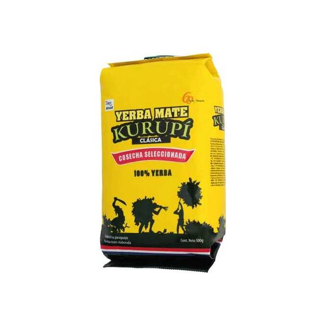 Yerba mate clásica cosecha seleccionada en paquete Kurupi 500 gramos