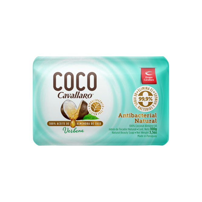 Jabón de tocador antibacteriano natural verbena Cavallaro 100 gramos