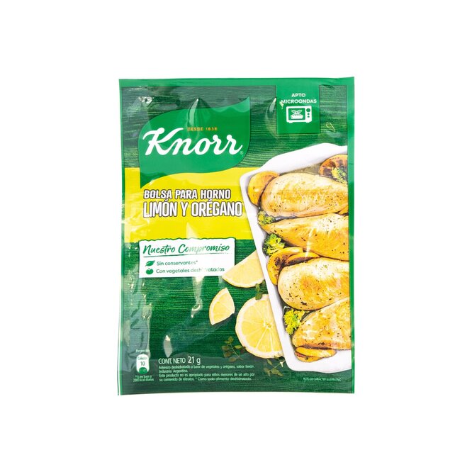 Bolsa Condimentada Limón y Orégano para Horno Knorr 21 gramos