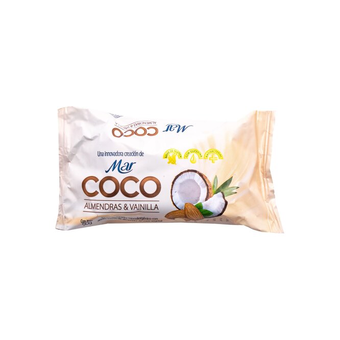 Jabón de tocador coco almendra y vainilla barra Mar 90 gramos