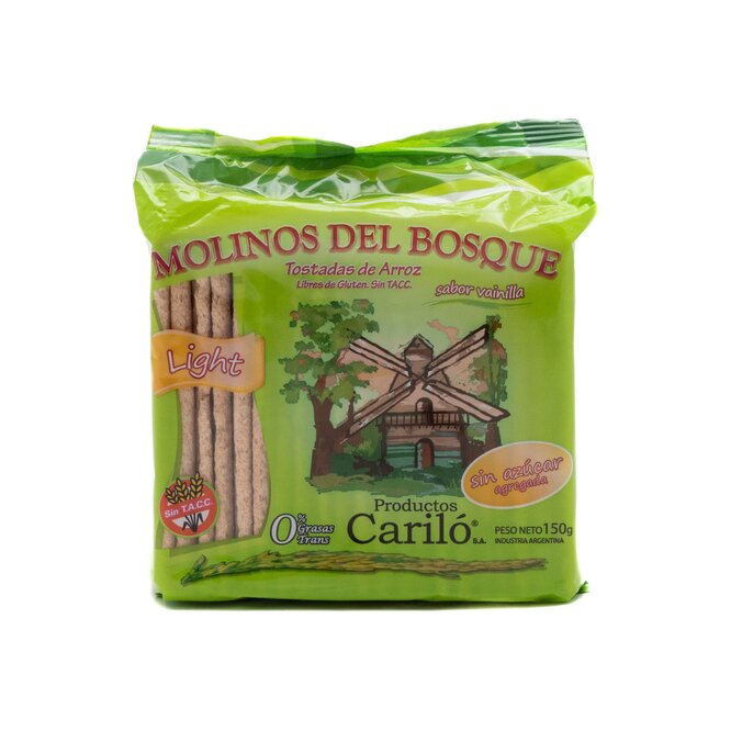 Tostadas de Arroz Sabor Vainilla en paquete Molinos de Bosque 150 gramos