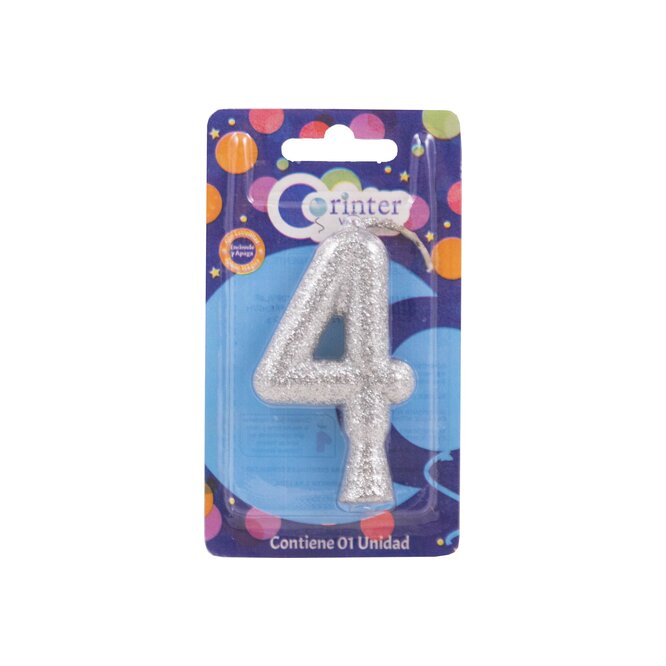 Vela tubular plata N° 4 Corinter 1 unidad