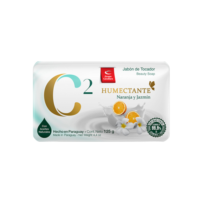 Jabón de tocador humectante naranja y jazmín C2 125 gramos