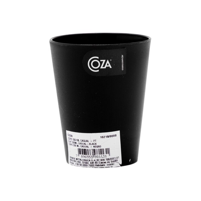 VASO CONICO CASUAL NEGRO COZA 200 ML