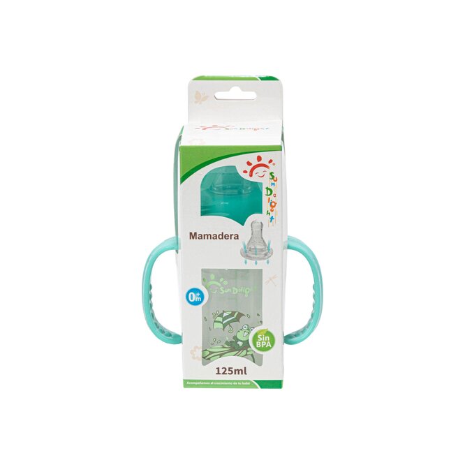 Mamadera silicona con manija Sundelight 125 ml