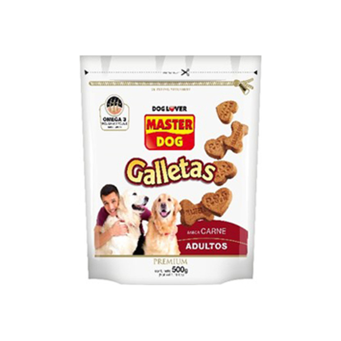 Galleta para Perro Adulto de Carne en Bolsa Master Dog 500 gramos