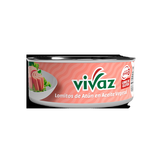 Lomitos de atún en aceite vegetal en lata Vivaz 170 gramos