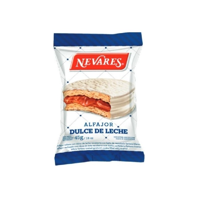 ALFAJOR NEVARES D. DE LECHE BLANCO 40X45