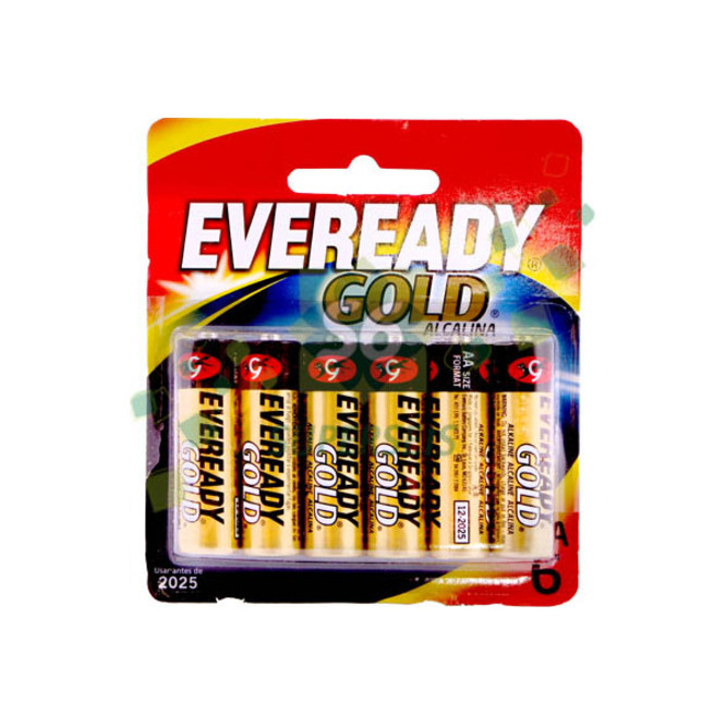 PILA EVEREADY AA PEQGOLD PAG4 LLEV 6