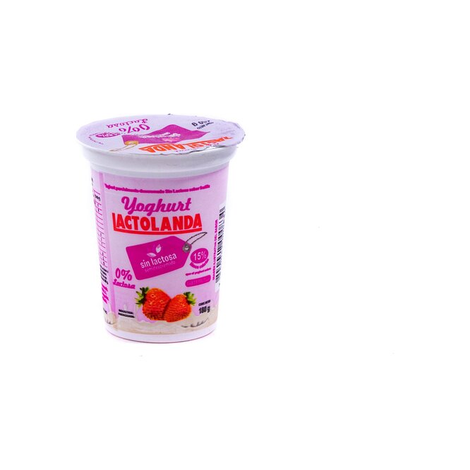 Yoghurt frutilla semidescremado sin lactosa Lactolanda 180 ml