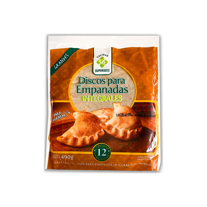 Disco para empanada integral para hornear grande  Superseis 12 unidades