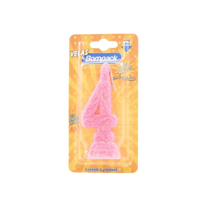 Vela Mágica N° 8 Color Rosa Bompack