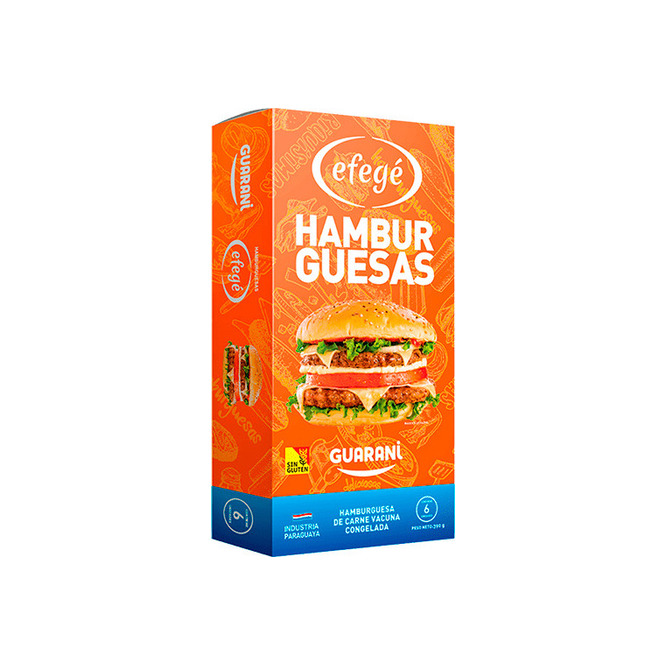 Hamburguesa de carne vacuna paquete Efege 6 unidades