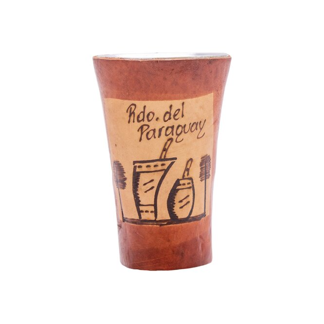 Guampa de cuero repujado para tereré Superútil 1 unidad