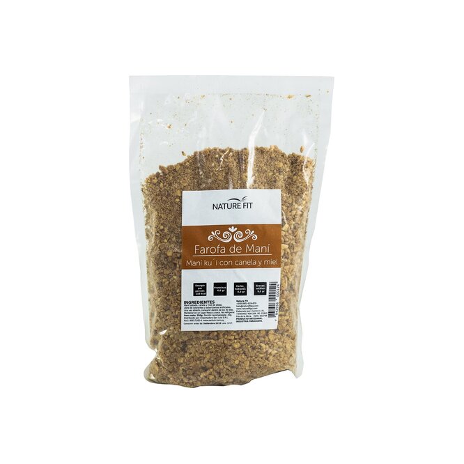 Farofa de maní ku´i, canela y miel en paquete Nature Fit 350 Gramos