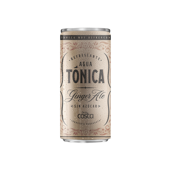 Agua tónica sabor ginger ale lata De La Costa 269 ml