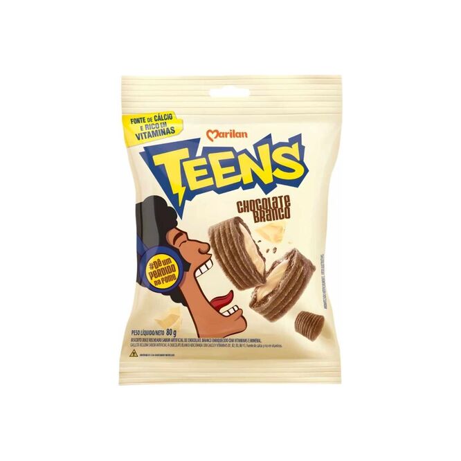 Galletitas de Chocolate Blanco Teens Marilan 80 gramos