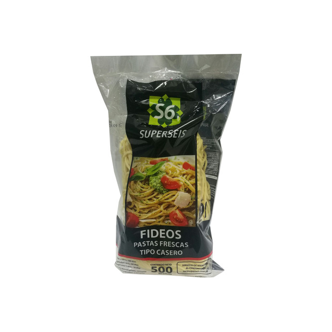 Fideos Frescos Casero en Paquete Superseis de 500 gramos