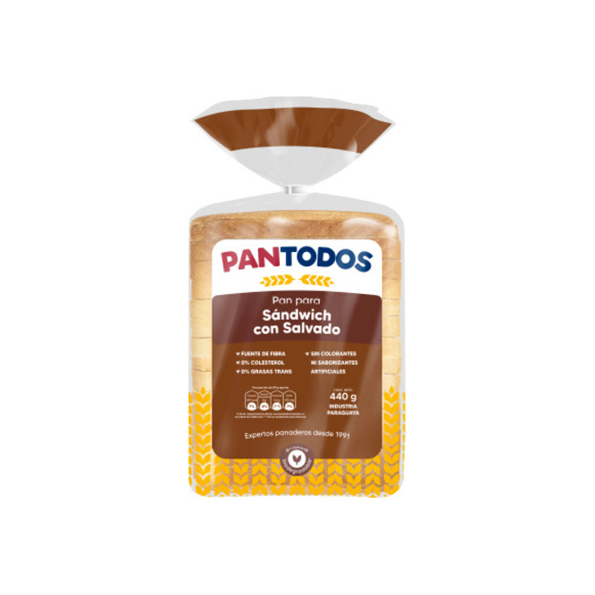 Pan de sandwich salvado Pantodos 460 gramos