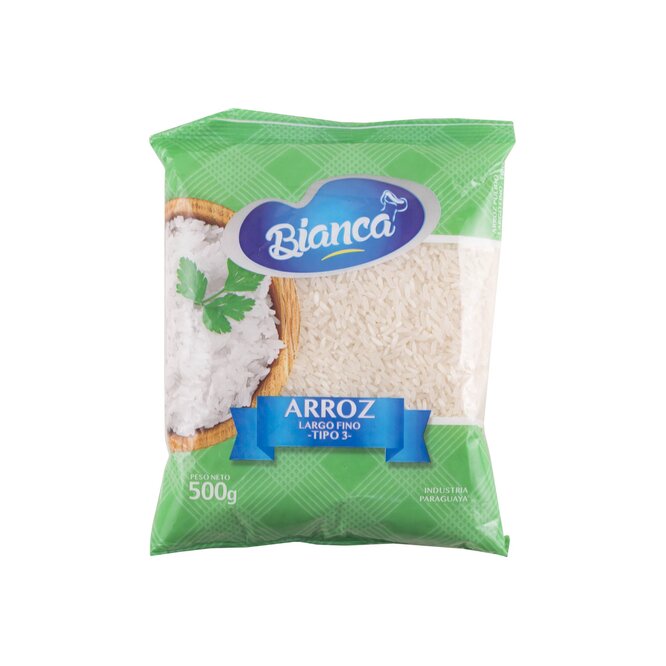 Arroz largo fino tipo 3 Bianca 500 Gramos